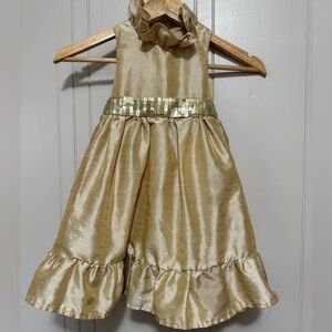 Lilybird, girls 4t, gold, sequin fit and flare dress
